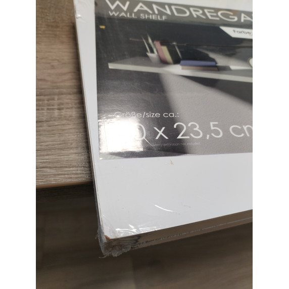 II. oszátlyú termék Lebegő polc 80x23,5 cm LINDER EXCLUSIV WR104 - fehér