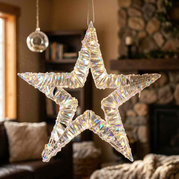 Vianočná LED hviezda – 45 cm 90 LED - studená biela