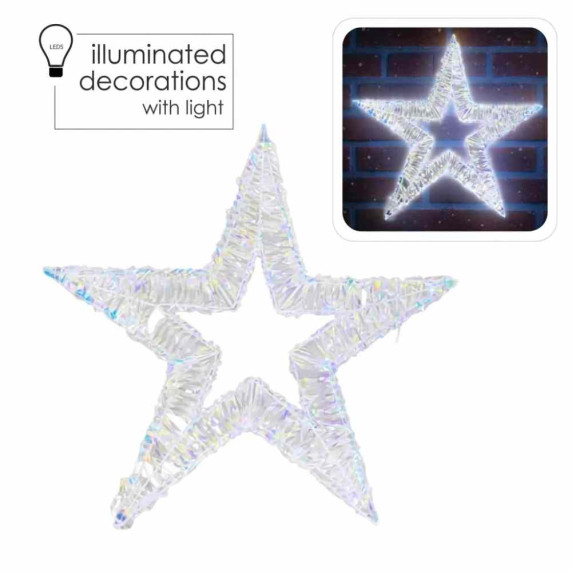 Vianočná LED hviezda – 45 cm 90 LED - studená biela