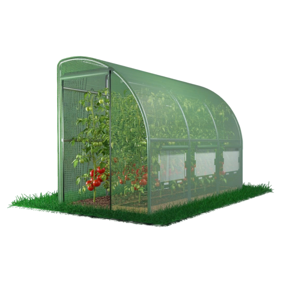 Garden Line Kerti Fóliasátor „Félsátor” Design – 3×1,5×2 m - zöld