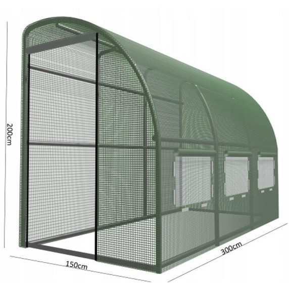 Garden Line Kerti Fóliasátor „Félsátor” Design – 3×1,5×2 m - zöld