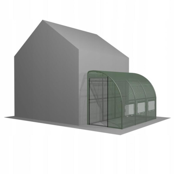 Garden Line Kerti Fóliasátor „Félsátor” Design – 3×1,5×2 m - zöld