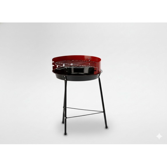 BBQ MEETING Vrtni žar na oglje – okrogel, prenosni (41 x 33,5 x 46,5 cm)