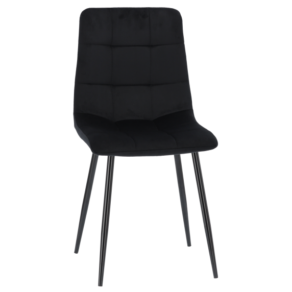 Moderen črn žametni stol z dekorativnim šivi FAT2951 – črn