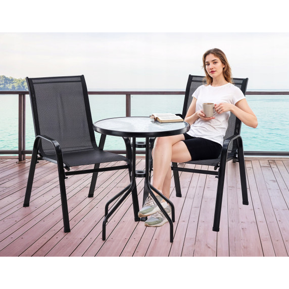 GARDEN LINE Balkonski vrtni set – črn