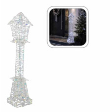 Karácsonyi Fém LED Lámpás Holografikus Hatással – Hidegfehér, 80 cm - 