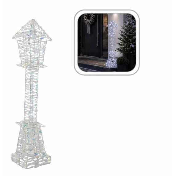 Karácsonyi Fém LED Lámpás Holografikus Hatással – Hidegfehér, 80 cm
