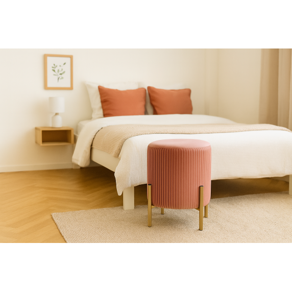 Tabure na zlatih nogicah 28 x 42 cm PHO4231 – Rožnata