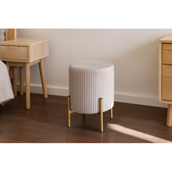 Taburet z elegantno zlato bazo 28 x 42 cm – PHO4231 – Siva