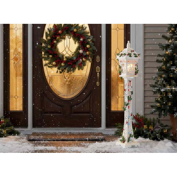 Karácsonyi fehér LED-es utcai lámpás dekoráció – 120 cm