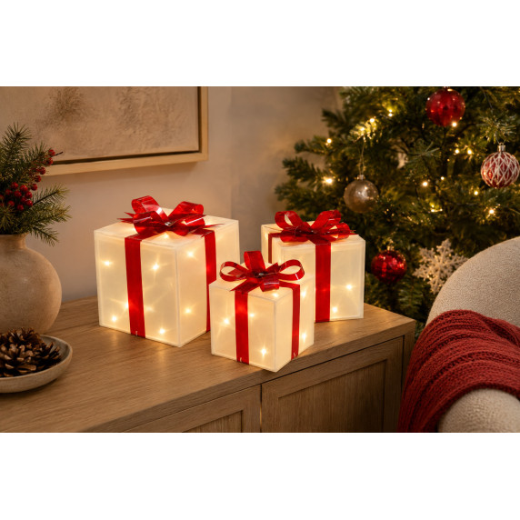 Sada svietiacich LED darčekových krabičiek – 60 LED
