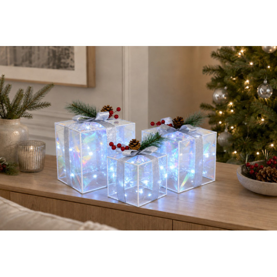 Sada svietiacich LED darčekových krabičiek – 150 LED