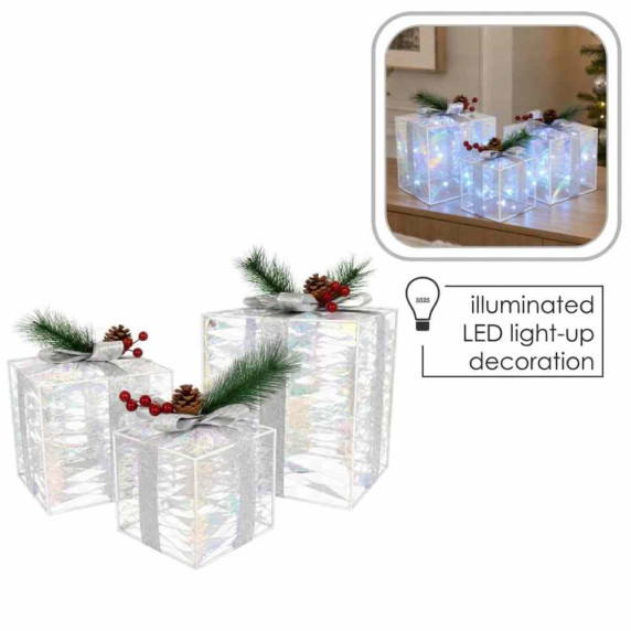 Sada svietiacich LED darčekových krabičiek – 150 LED