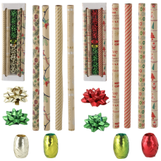 Set de împachetat cadouri de Crăciun (70 x 200 cm) - 