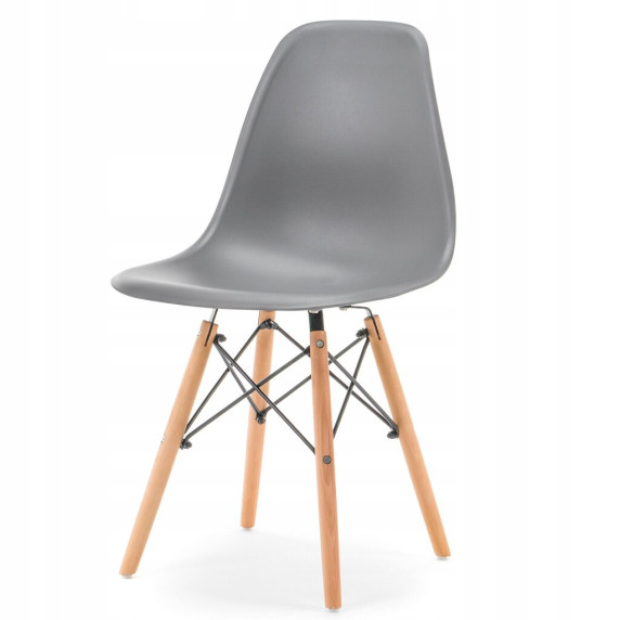 Moderen jedilniški stol z bukovimi nogami, FAT7820 – siv