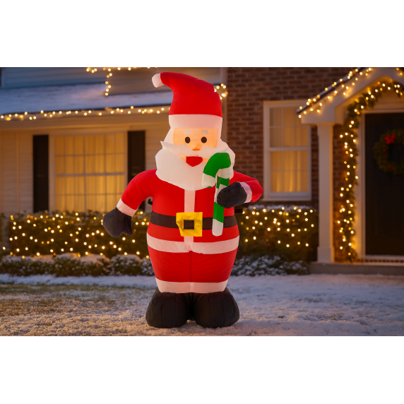 Moș Crăciun gonflabil cu iluminare LED – 120 cm