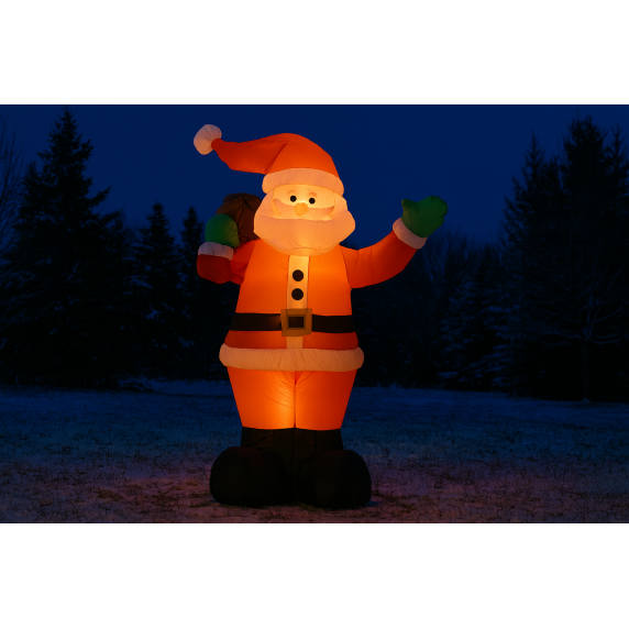 Moș Crăciun gonflabil uriaș cu iluminare LED – 180 cm