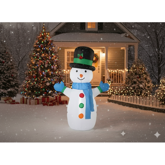 Om de zăpadă gonflabil cu iluminare LED – 120 cm