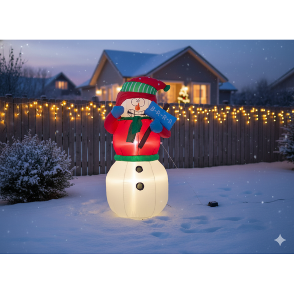 Om de zăpadă gonflabil uriaș cu iluminare LED – 180 cm