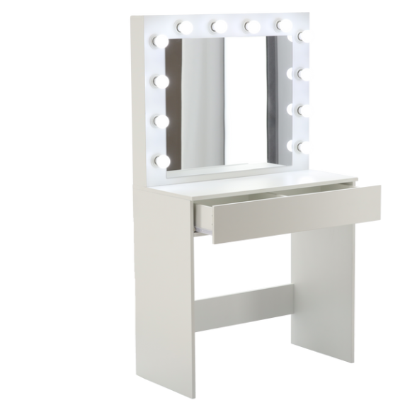 Toaletný stolík s LED osvetlením PHO9452 - biely