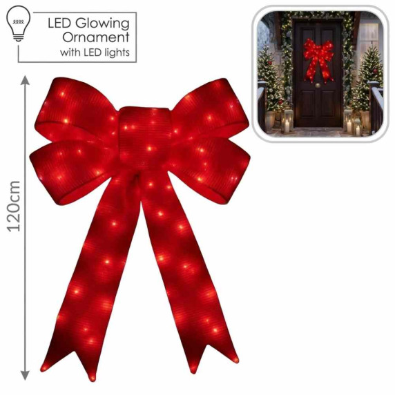Dekorációs Masniv 3D LED  120 cm (168 LED, IP44) - piros