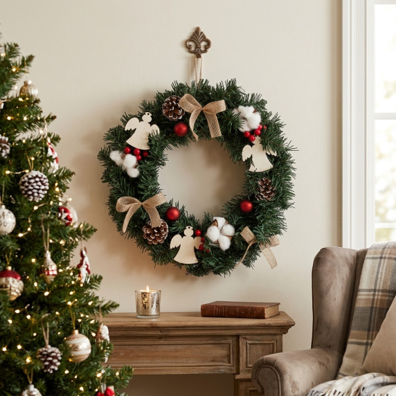 Ghirlandă de Crăciun cu decorațiuni – 40 cm