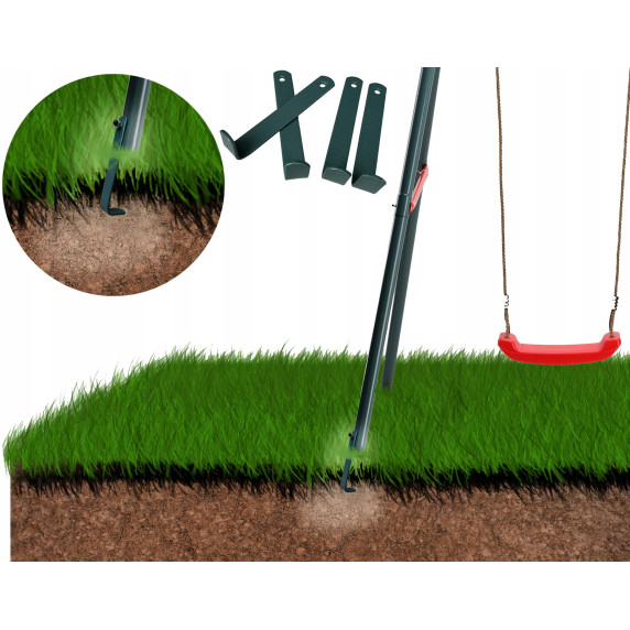 Kétszemélyes kerti hinta (fészekhintával + klasszikus hinta) 290 × 180 × 200 cm