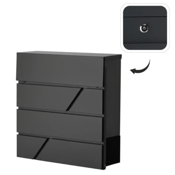 GARDEN LINE Postaláda 37x37x10,5 cm NOVA - Antracit