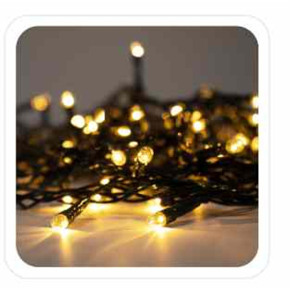 Ghirlandă luminoasă cu LED-uri 100L, alb cald, 5 + 3 m, pentru interior/exterior