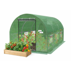 Garden Line kerti fóliasátor – 3 szekciós 3 x 2 x 2 m, 6+1 ablakos -  zöld - 