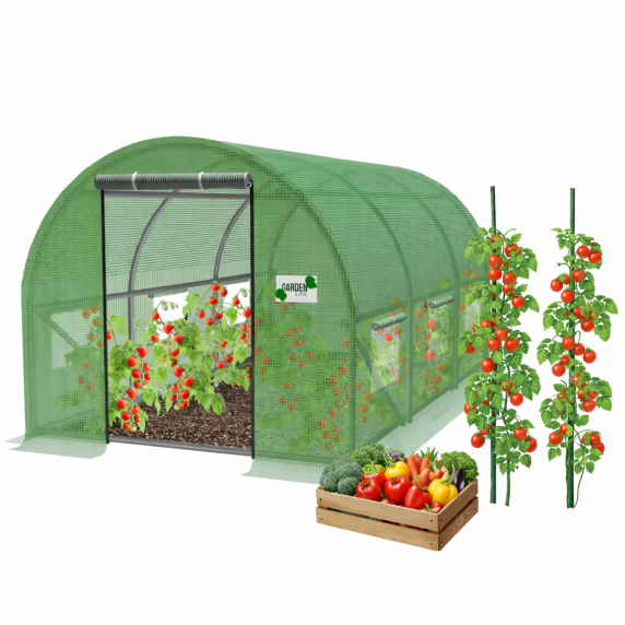 Garden Line kerti fóliasátor – 3 szekciós 3 x 2 x 2 m, 6 ablakos-  zöld