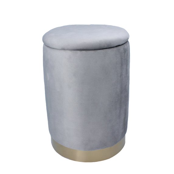 Tabure 28 x 42 cm – PHO4255 – Siv, z zlatim robom