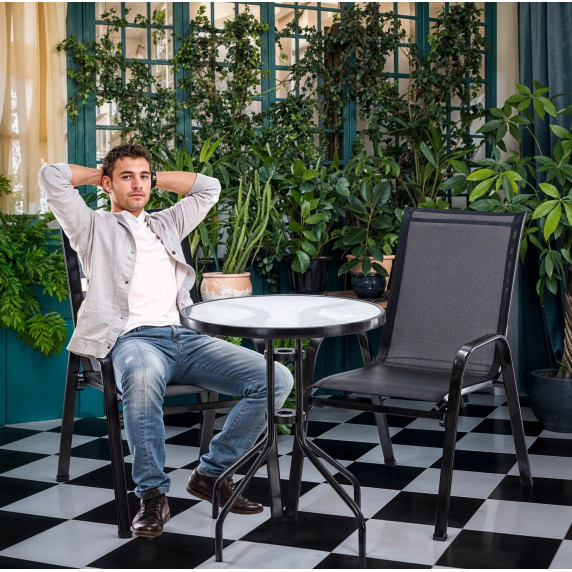 GARDEN LINE Balkonski vrtni set – črn