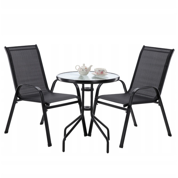 GARDEN LINE Balkonski vrtni set – črn