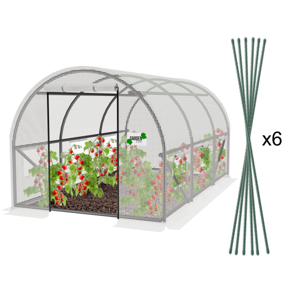 Garden Line  Kerti Fóliasátor – 3 × 2 × 2 m, 6 ablakos (140 g/m²) - fehér