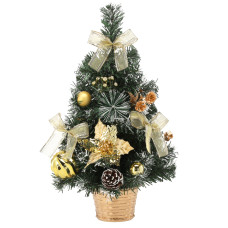 Brad de Crăciun artificial cu decorațiuni, 40 cm – Auriu - 