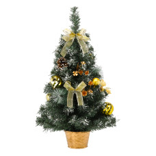 Brad de Crăciun artificial cu decorațiuni, 60 cm – Auriu - 