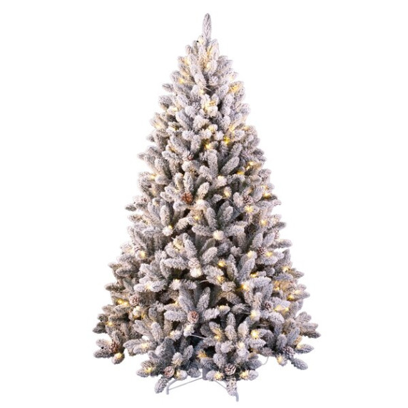 Műfenyő havas 210 cm, 400 LED világítással