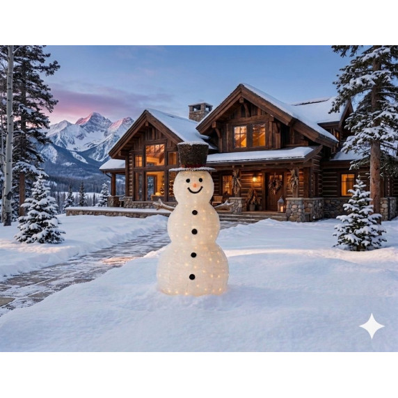 Decorațiune LED de Crăciun „Om de zăpadă”, 1,8 m, 200 LED-uri