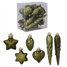 Decorațiuni de Crăciun, 20 de bucăți – verde măslin - 