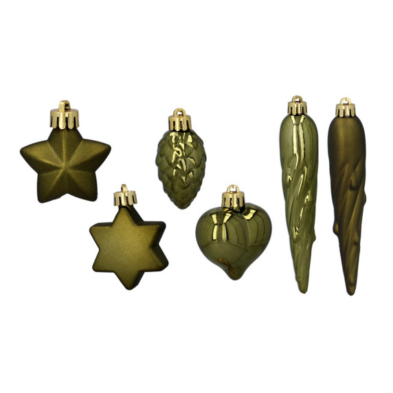 Decorațiuni de Crăciun, 20 de bucăți – verde măslin