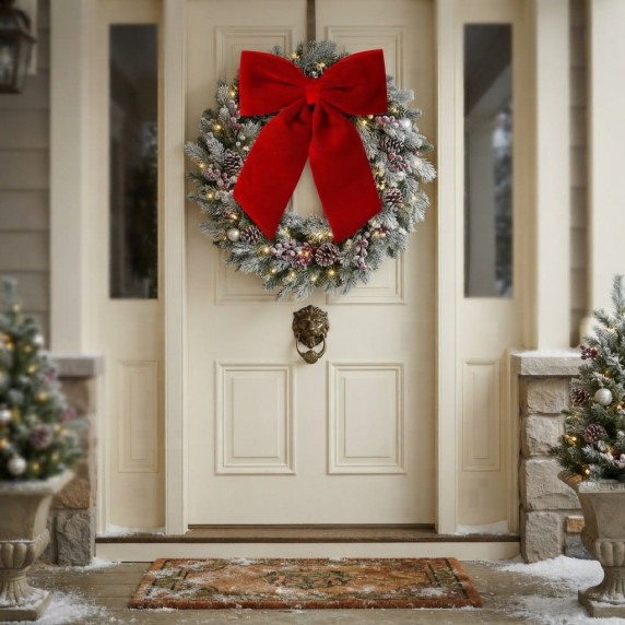 Fundă decorativă de Crăciun, 60 cm – Roșie
