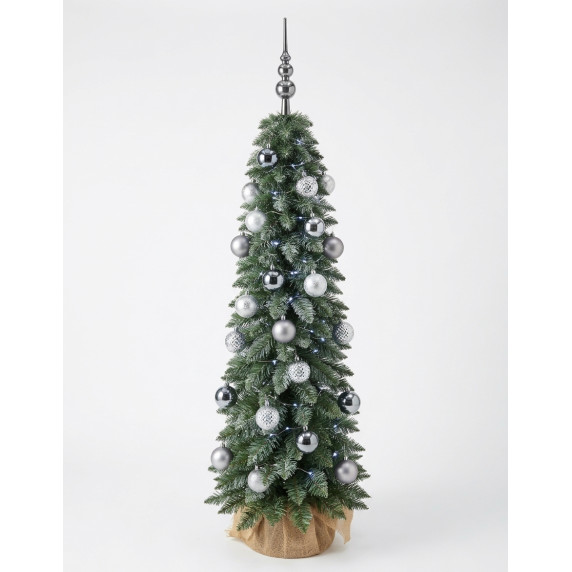 Karácsonyfa dísz szett 24 darab 6 cm - grafitszürke