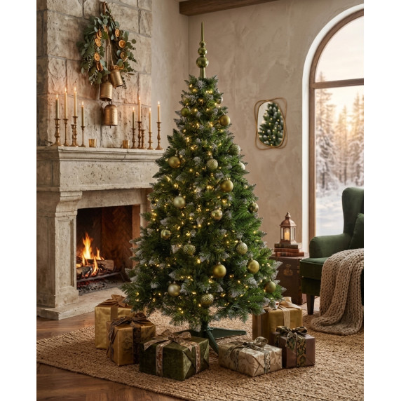 Karácsonyfa dísz szett 24 darab 6 cm - olivazöld