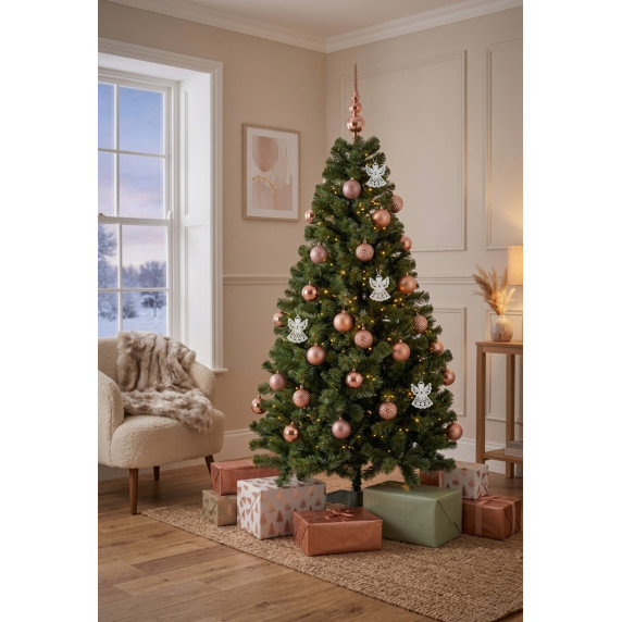 Karácsonyfa dísz szett 24 darab 6 cm - rézszínű