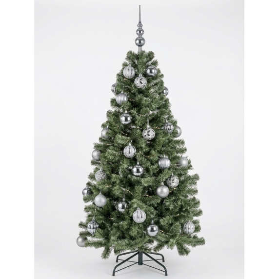 Karácsonyfa dísz szett 26 darab 6 cm - grafitszürke