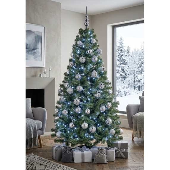 Karácsonyfa dísz szett 26 darab 6 cm - grafitszürke
