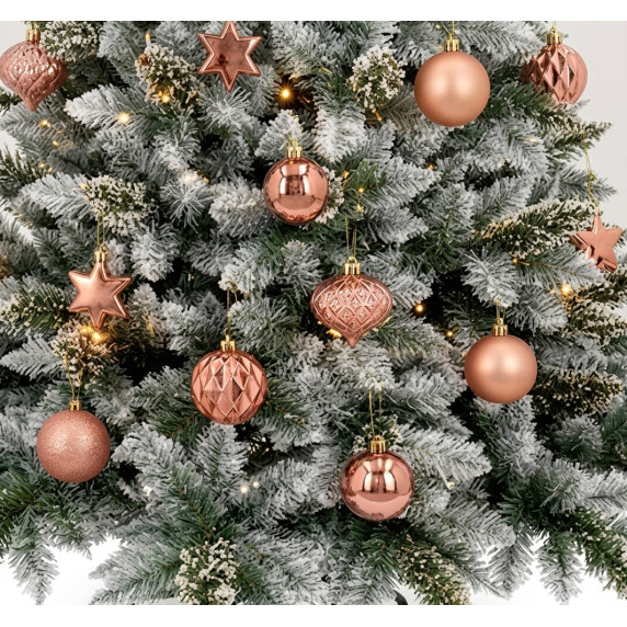 Karácsonyfa dísz szett 23 darab - rézszínű