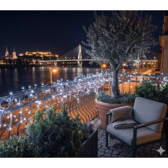 Ghirlandă luminoasă de Crăciun de 15 m, 300 de LED-uri – alb rece