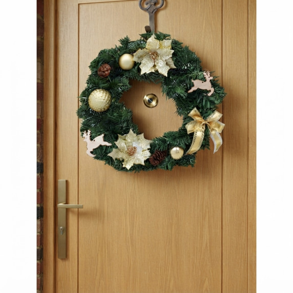 Coroană de Crăciun de 40 cm – aurie